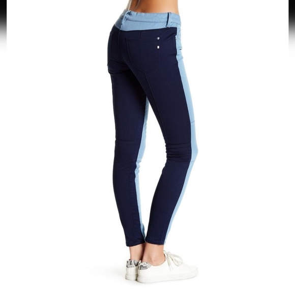 GENETIC DENIM Low Rise Blue Hyde Super Royal Two-tone Skinny - Picture 2 of 16